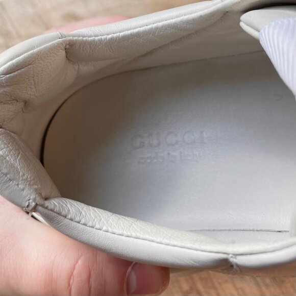 Gucci Ivory Leather Interlocking GG Rhyton Chunky Sneakers - Picture 10 of 12